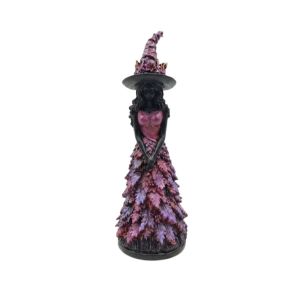 MAOMEI Áo choàng lá Tượng Phù Thủy Mùa Thu Mộc mạc Cổ điển Tượng Phù Thủy Halloween Nhà nông thôn Gothic Đồ trang trí bằng nhựa hình phù thủy lá cây Mùa Thu Hoa Lộc Halloween