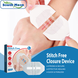 South Moon Skin Wound Care Patch Stitch Free Closure Device Zipper Wound Skin Closure Strip Wound Patch Suture Free Reduction Patch Adhesive Bandage Skin Color Breathable Surgical Tape (1pcs)