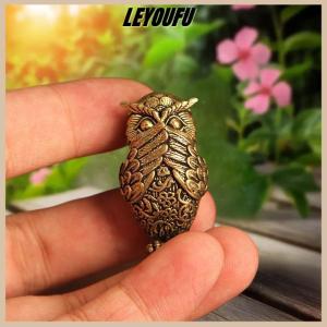 Christmas gift LEYOUFU 1Pcs Bookshelf Decoration Vintage Brass Owl Statue Ear Covering Animal Sculpture Desktop Home Office Ornament Unique Gift