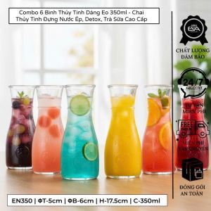Combo 6 Cốc Thủy Tinh Dáng Hyacinth Miệng Loe 350ml Đựng Nước Hoa Quả Decor Bàn Tiệc