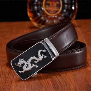 New Dragon shaped Car Logo Alloy Automatic Buckle Belt Versatile Business and Leisure Style Leather Belt Simple and Fashionable Pants Belt