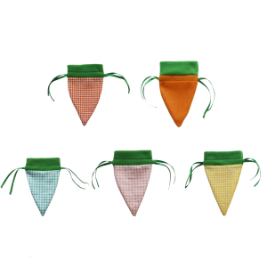 Pack Of 10 Easter Carrot Treat Bag Drawstring Candy Bag Party Fillers Bags For Basket Fillers Easter Party Supplies