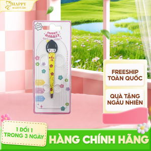 Nhíp Nhổ Lông Mày Thép Không Gỉ Geisha Shiawase Sweet Rabbit Japanese Girl Eyebrow Tweezer (Yellow Màu Vàng)