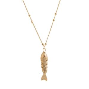 สร้อยแฟชั่นแบบคล้องคอรูปปลาสร้อยคอแบบห่วงโซ่เครื่องประดับสำหรับผู้หญิงที่ปรับได้2025