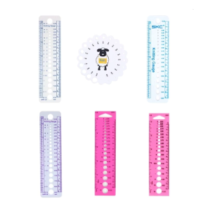 Plastic Knitting Gauge Circle Geometric Template Ruler Knitting Measure Tool with INCH/CM/MM Scales