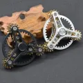 Pure Brass Fidget Spinner Gears Linkage Fidget Gyro Toy Metal DIY Hand Spinner Spins Long Time EDC Focus Meditation Break Bad Habits ADHD with Multiple Premium Bearings (13 Bearings Black). 