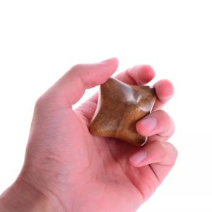 木制按摩球 2pcs 6 Horns Natural Wood Slimming Body Massage Ball Stretching Hand Foot Acupoint Sore Muscle Pain Relief Massager Handball