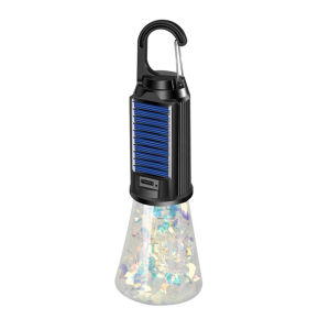 Solar Camping Light Waterproof Portable Rechargeable LED Bulb with Hook for Hiking Outdoor Emergency Tent Lamp
