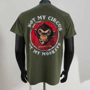 [Local Stock] HBESTY  Not My Circus Not My Monkeys Not My Problem Print T-Shirt Summer Breathable Camisetas Nostalgia Sweatshirt New Arrival