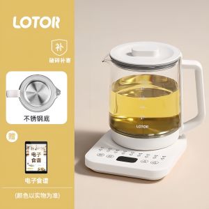 Lotor Multifunction healthpot1.5l Glass electric kettle kitchen cooker soup teakettle小浣熊养生壶家用多功能迷你养身壶茶壶智能玻璃花煮茶器开水壶自动烧水壶汤锅