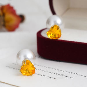 Fashionable Ring Gift 爆款轻奢爱心锆石耳环女高级感法式复古感花朵小众设计感气质耳钉