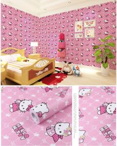TERBARU Wallpaper Sticker Dinding Ruang Tamu & Kamar Motif Hello Kitty Angel Ukuran Panjang 8Meter x Lebar 45CM