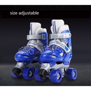 Roller Skating 4 Wheels Childrens Adjustable In-line Roller Skates Breathable Outdoor Skates Free Gift Knee