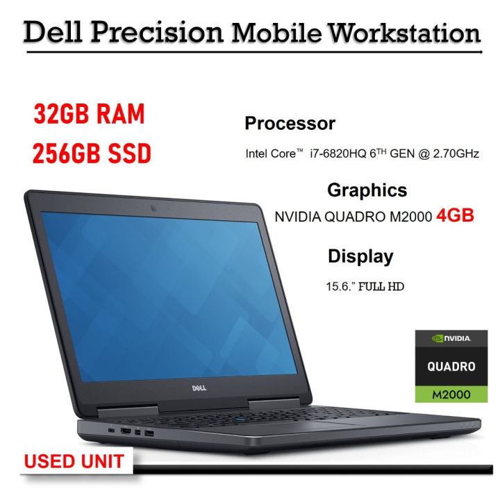Dell Precision 7510 Mobile Workstation Laptop, Intel Core i76820HQ