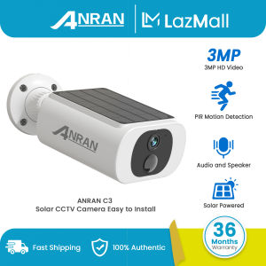 CCTV Security Camera Wireless Solar CCTV ANRAN Camera Connet Cellphone 2.4G WIFI Connet Remote Monitoring Color Night Vision Waterproof CCTV With Audio and Speaker C3