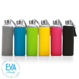 Bình Nước Thuỷ Tinh Nắp Dây Xách 500 Ml Có Vỏ Bọc Vải Giữ Nhiệt Nhiều Màu Cao Cấp M3538