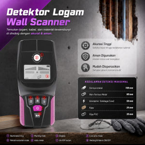 Wall Scanner Deteksi Jalur Kabel Detektor Logam Kayu Pipa Besi Paralon PVC LCD WS120