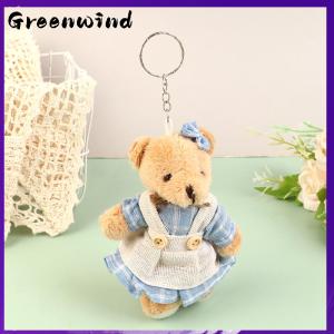 【Greenwind】 Cute Wear Clothes Bear Plush Toy Cartoon Rabbit Pendant Soft Stuffed Doll Keychain Backpack Car Bag Key Ring Decor Kid Gift