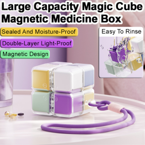 Waterproof Portable Medicine Storage Box Large Capacity Pill Organizer Daily Weekly Use with Secure Magnetic Closure