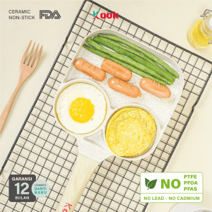 Alat Masak Panci Wajan Sarapan Anti Lengket Telur Cetak Sosis Sayur Pancake Martabak  Non-toxic Ceramic Non-stick Pan Semua Kompor KOOK TATARUMA