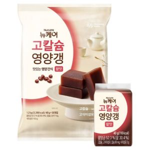 Newcare High Calcium Nutritional Bar – 40g x 30 Packets – Chewy Candy Red Bean Snack with Dietary Fiber & Domestic Agar – Healthy High-Fiber Snack – Made in Korea