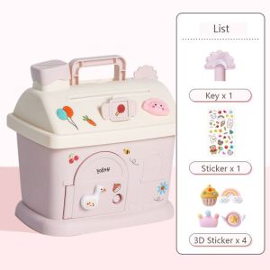 CRUSHES Portable Money Box Plastic Mushroom House Cash Box Creative Security Piggy Bank Kids Adults