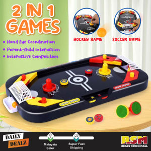 2in1 Tabletop Soccer & Ice Hockey Game Competitive Sport Games Pinball Score Board Toy / Permainan Sukan Hoki Bola Sepak