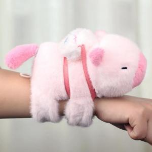 Pink Capybara Doll Slap Ring Bracelet Cartoon Anime Character Wagging Tail Capybara Doll Accessories Childrens Kawaii Toy Gift