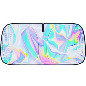 Car Sun Shade Cover/Foldable Windshield Shield/Heat Insulation/Sun Protection Tool/Diamond Pattern Laser Protection