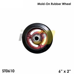 2pcs Heavy Duty Push Cart Wheel Steel Body Rubber Wheels 6 Inch / 8 Inch / 10 Inch / 12inch