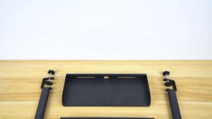 2 Tiers Clamp-on Desk Shelf No Drill Desk Organizer Rack Space Saving Adjustable Metal Computer Desktop Clamp High Load-Bearing