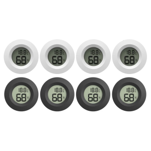 4pcs Round Embedded Digital Hygrometer Thermometers for Accurate Temperature Humidity Monitoring in Reptiles Habitats