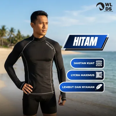 WLDS WALDOS Baju Baselayer Manset S-XXXL Berenang Outdoor Rushguard Wetsuit Lycra WAL-M