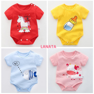 Bodysuit cho Bé Trai Bé Gái mẫu Body Chip Hè Sơ Sinh vải 100% Cotton Mềm Mịn kiểu dáng dễ thương từ 3-13kg