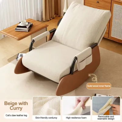 SAINTVILLA High Quality Lazy Chair Sofa Leisure Rocking Recliner for Bedroom & Living Room Comfortable Nap Balcony Lounger with Ergonomic Support