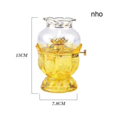 Đèn Dầu 0503 bằng thủy tinh pha lê thân hình búp sen- phật giáo tuệ quang