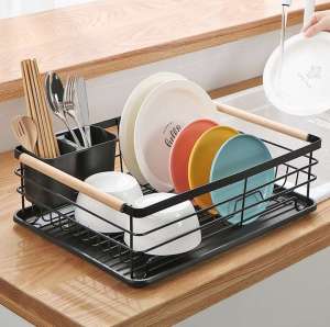 SUUNO Dish Rack Drainer Single Layer Dish Drainer Multipurpose Drain Water Sink Rack Dish Rack Storage Japanese Style 2KG Waterproof Organizer Shelf Tray Bakul Rak Accessories Tool Kit Set System Device