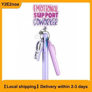 【Local shipping】 5in1 Nurse Pen Set Retractable ID Badge Clip Reels Holder Name Holder Keychain Ballpoint Pen Folding Scissors For Nursing Doctor