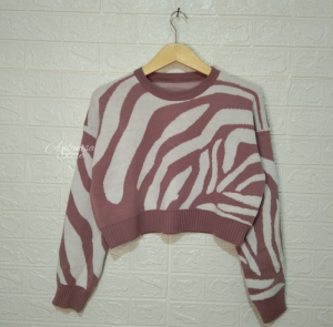 CREWNECK SWEATER RAJUT ZEBRA  By aqilanisa store