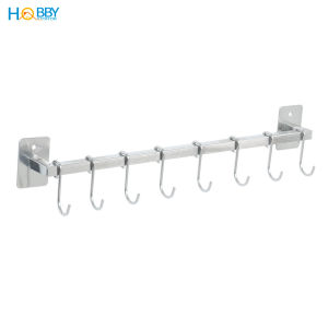 Thanh treo dụng cụ nhà bếp kèm móc treo inox 304 Hobby home decor TTB
