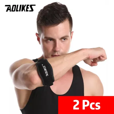 (SG Seller)AOLIKES 1PCS Adjustable Basketball Tennis Golf Elbow Support Golfers Strap Elbow Pads Lateral Pain Syndrome Epicondylitis Brace-FH08