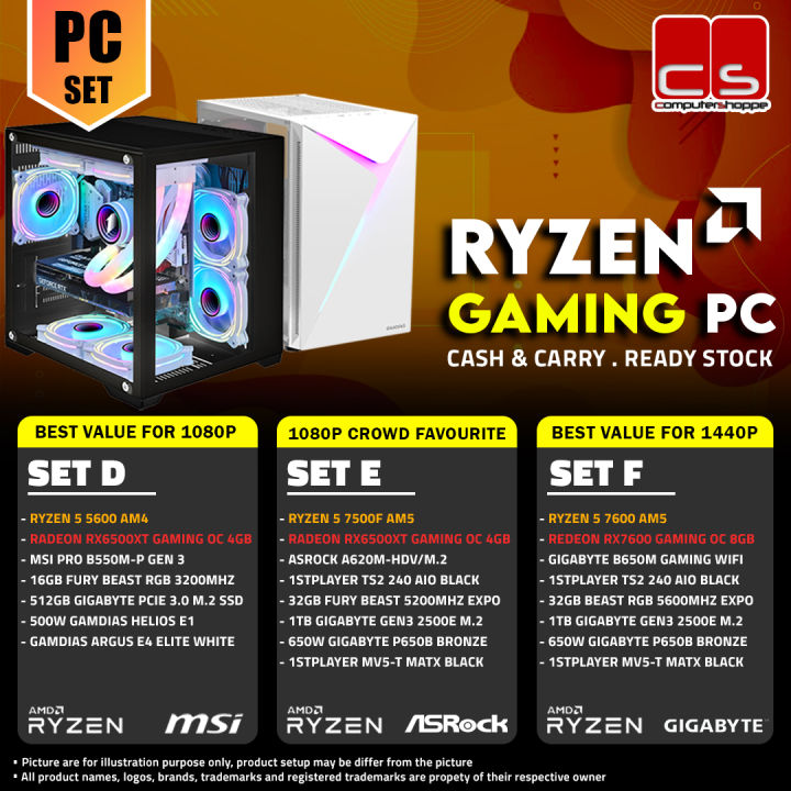 Amd Gaming Pc Package With Graphics Card For 1080p Or 2k Gaming 