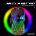 SKYSHIU M1 RGB Hollow Mouse Wired Gaming Mouse Lightweight Compatible with PC/Computer/Laptop. 