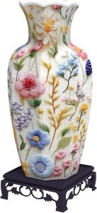 3D Puzzles for Adults Unique Flower Vase3D Puzzle Vase Birds Octahedral Vase Puzzles for Flowers Home Decor Gifts for Birthday Mothers Day