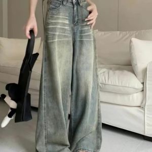 Y2K Loose Straight Leg Jeans Women Trousers Baggy Wide Fit Casual High Waist Retro Washed Vintage Style Womens Jeans Jeans2026