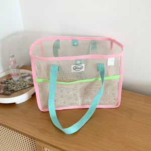 Summer simple mesh womens handbag portable snack storage bag for camping large-capacity supermarket shopping bag for women