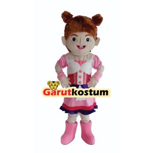 Kostum maskot badut marsha pink lucu setelan dewasa fashion