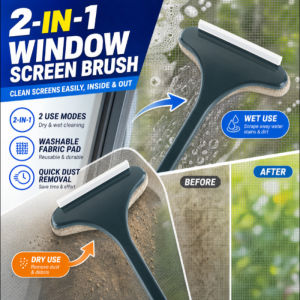 Plastic Window Screen Cleaning Brush Dust Brush No Screen Removal Needed Window Cleaner Glass Wiper Household Cleaning Tool