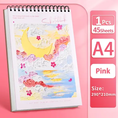 A4 Double Spring Sketchbook Cute Cartoon Blank Sketch Pad Thick Drawing Book Art Painting Supplies