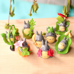 ANGY  8PCS Cute My Meighbor Totoro Totoro Model Japanese Anime Miniature Figurine Micro Landscape Bonsai Decoration Fairy Garden Ornament